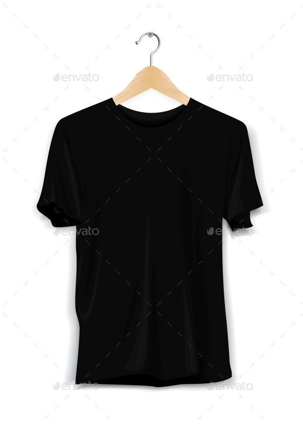 Simple Half Black T-Shirt Mockup