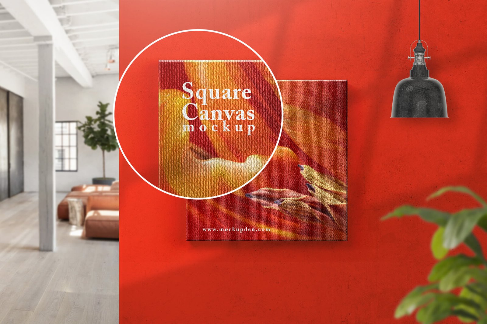 Download Free Square Canvas Mockup PSD Template - Mockup Den