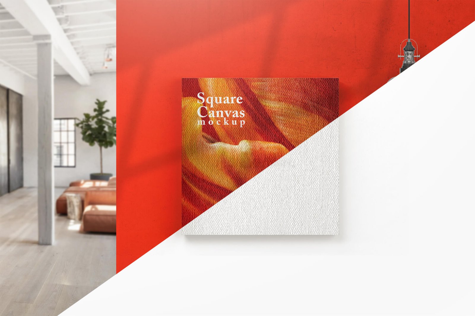 Free Square Canvas Mockup PSD Template