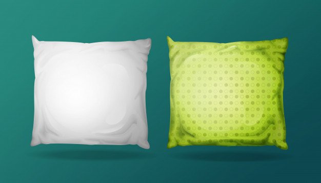 Square Light Green Color Pillow Vector Format