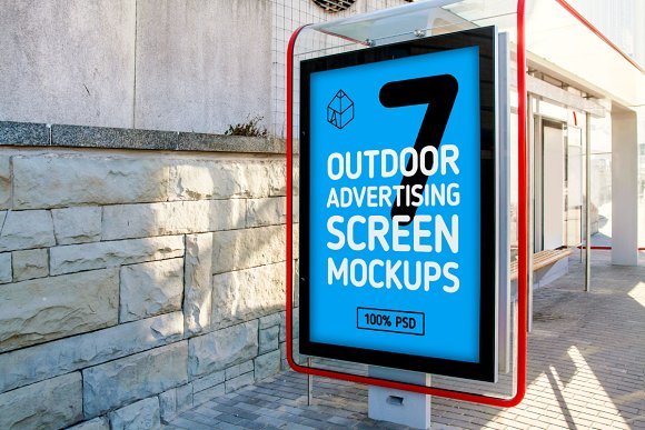 Street Billboard Type Screen Mockup PSD