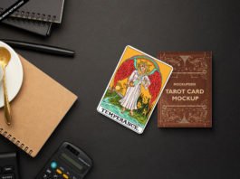 Free Tarot Card Mockup PSD Template