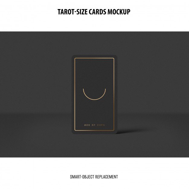 Tarot card with foil stamping mockup Free Psd