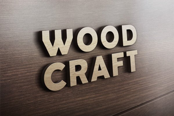 Wooden Wall 3D Logo Design Illustration