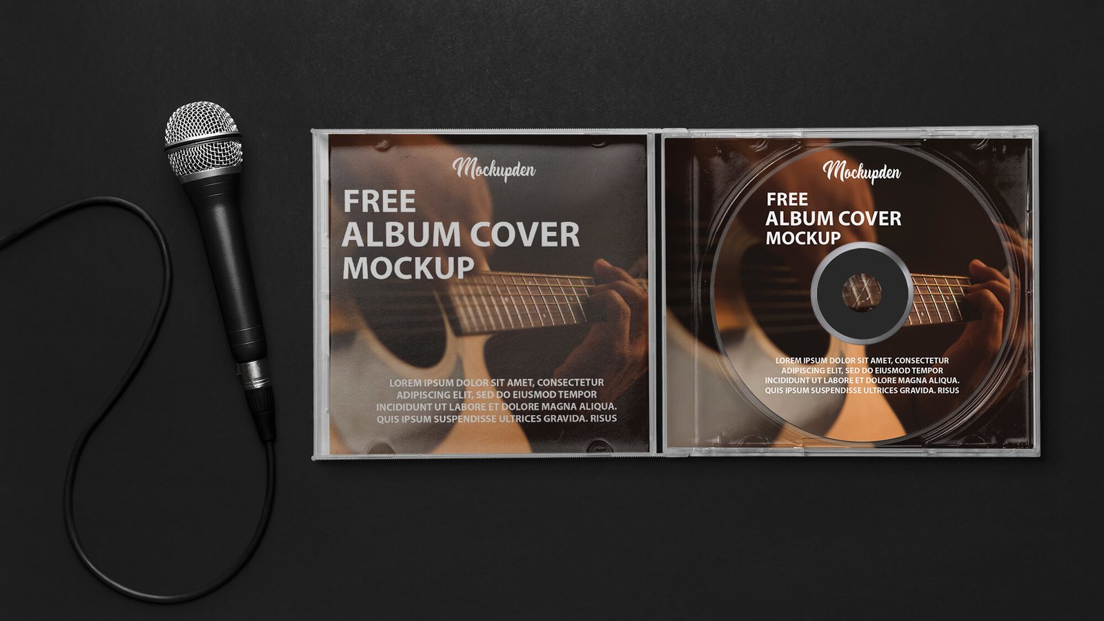 Free Album Cover Mockup PSD Template Mockup Den
