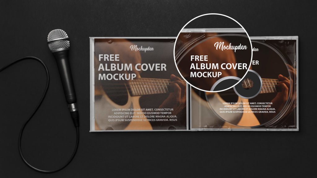 Free Album Cover Mockup PSD Template