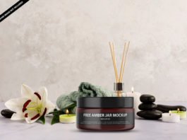 Free Amber Jar Mockup PSD Template