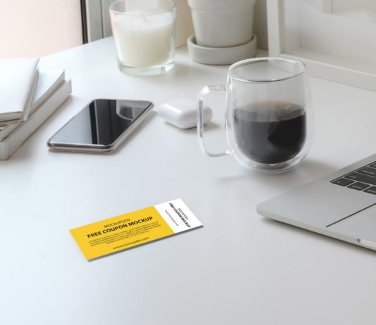Free Coupon Mockup PSD Template