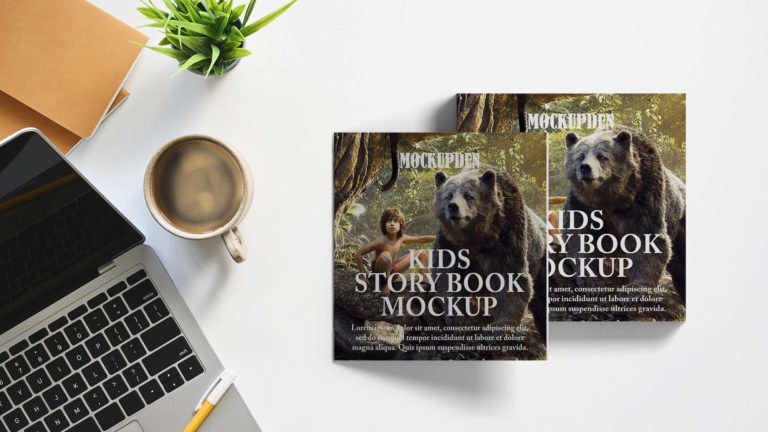 Free Kids Story Book Mockup PSD Template