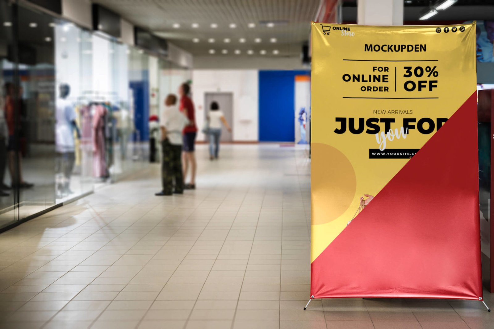 Free Mall Banner Mockup PSD Template Mockup Den