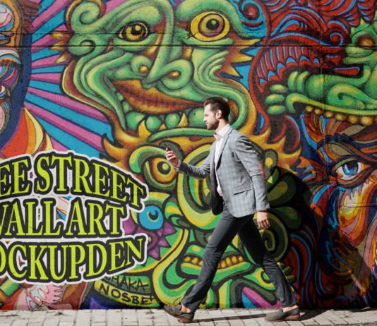 Free Street Wall Art Mockup PSD Template