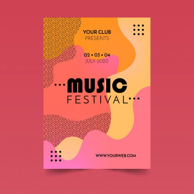 Abstract fluid music poster Free Vector
