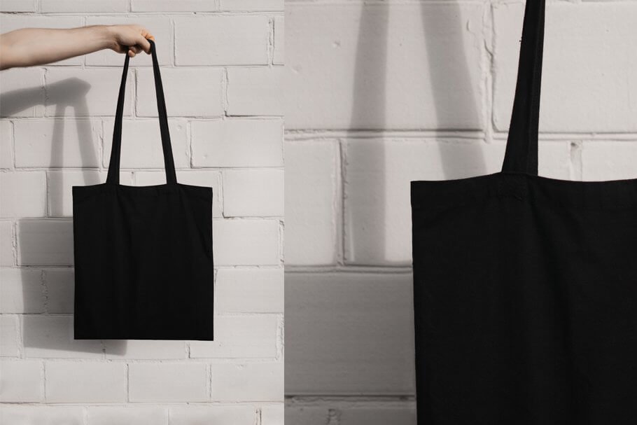 Black tote bag Mock-up