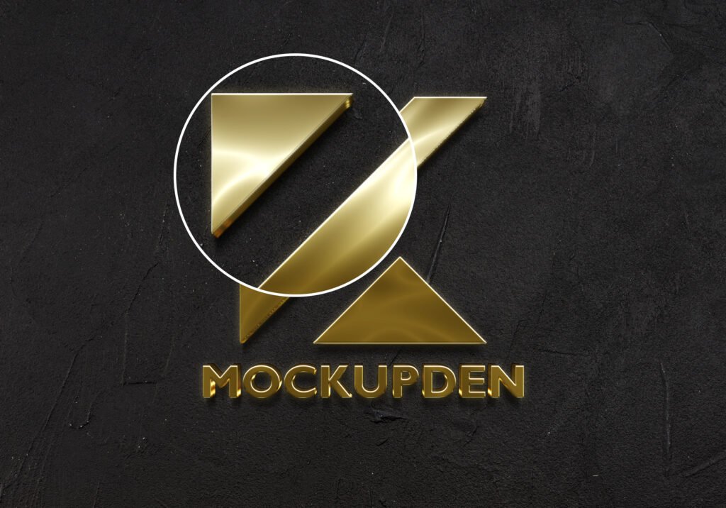 Close Up Of a 3D Logo Mockups Template