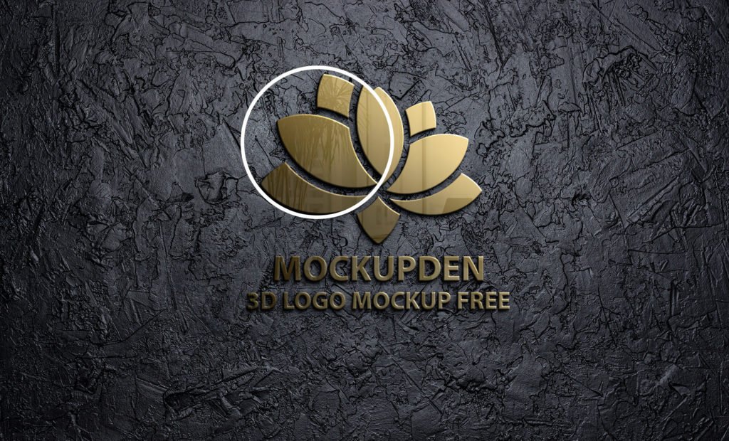 Close Up Of a Free 3D Logo Mockup Free PSD Template