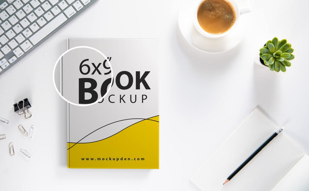 Close Up Of a Free 6x9 Book Mockup PSD Template