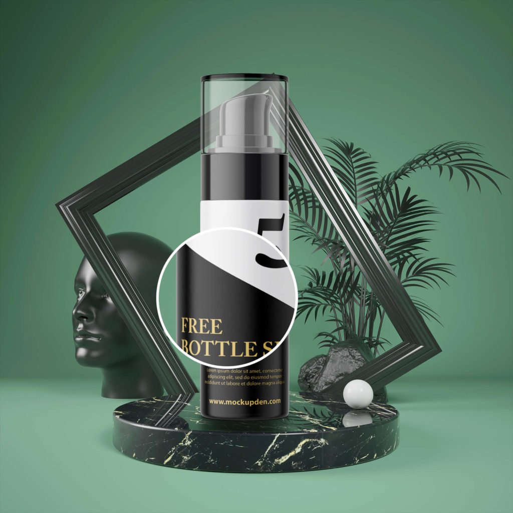 Close Up Of a Free Bottle Spray Mockup PSD Template