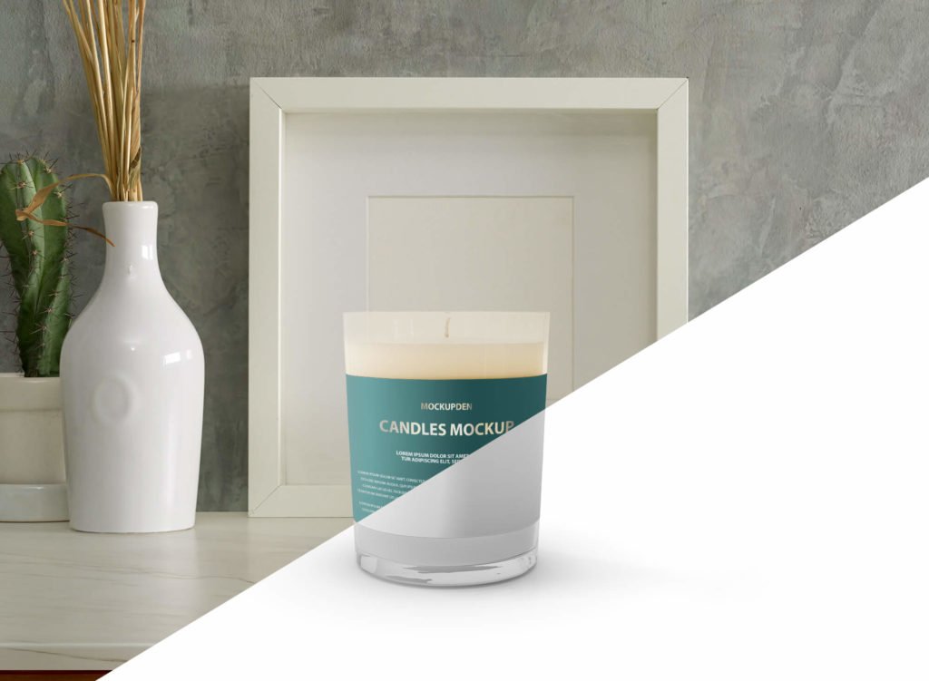 Close Up Of a Free Candle Mockup PSD Template 2