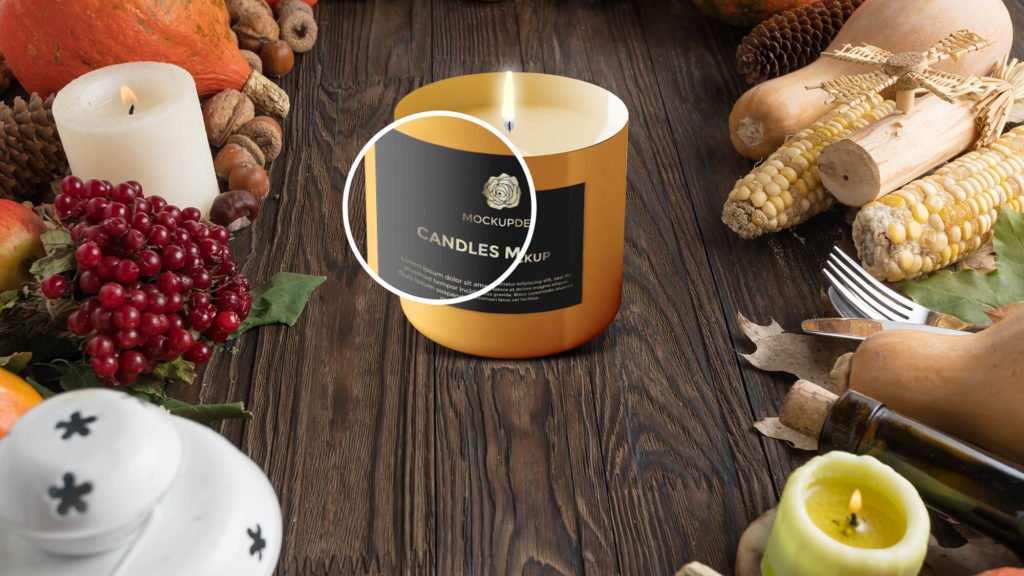 Close Up Of a Free Candles Mockup PSd Template