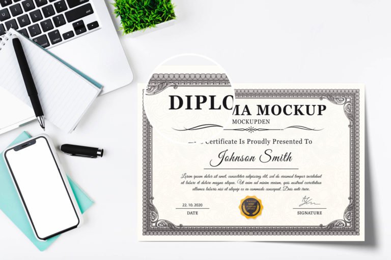 16+ Beautiful Certificate Mockup PSD Templates FREE Downlod