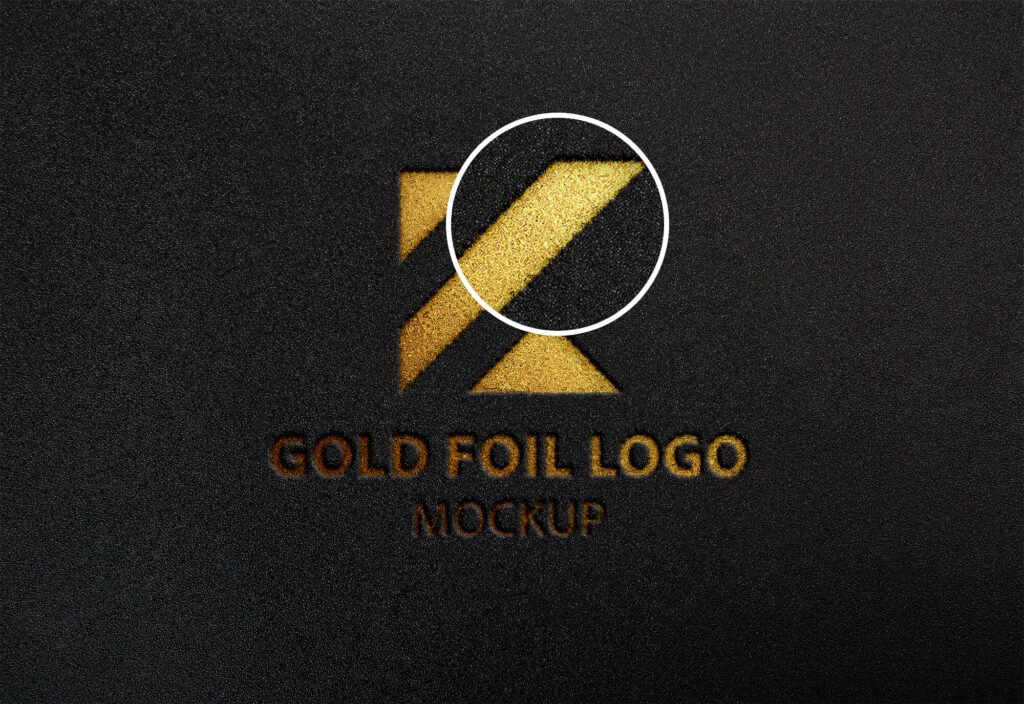 Close Up Of a Free Gold Foil Logo Mockup PSD Template - Copy