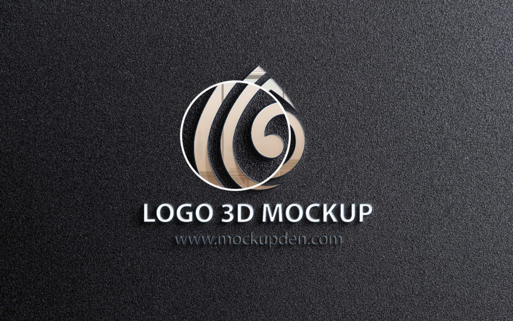 Close Up Of a Free Logo 3D Mockup PSD Template