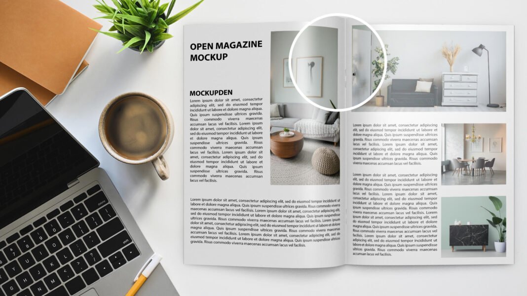 Download Free Open Magazine Mockup Vol 2 PSD Template - Mockup