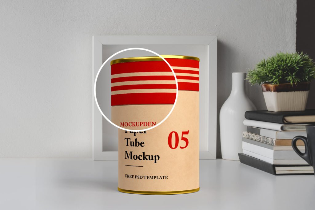 Close Up Of a Free Paper Tube Mockup PSD Template