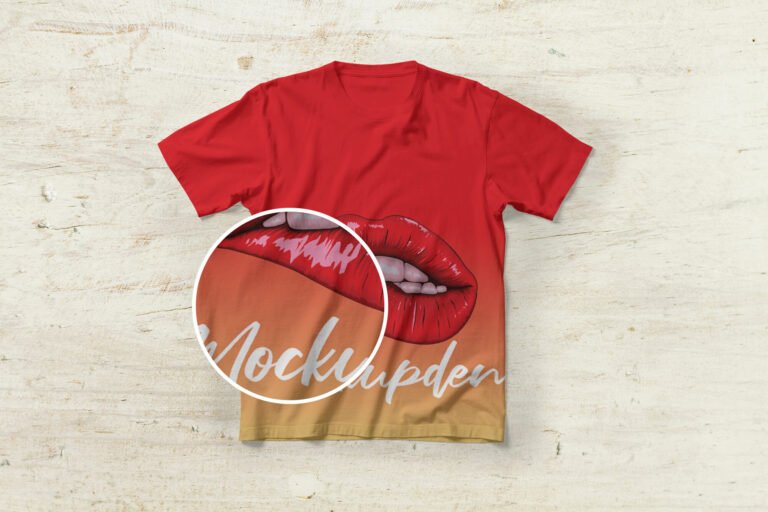 Download Free Red T Shirt Mockup PSD Template - Mockup Den