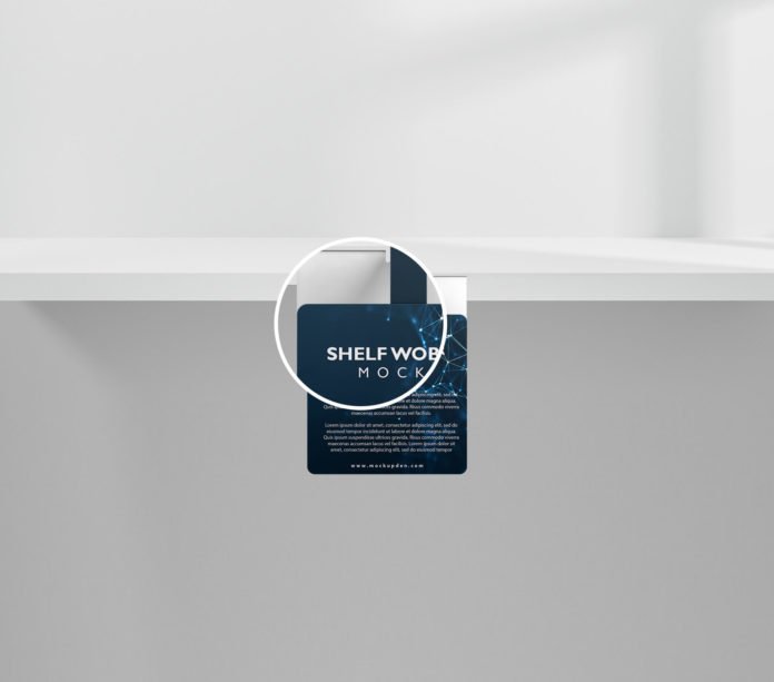 Download Free Shelf Wobbler Mockup PSD Template - Mockup Den