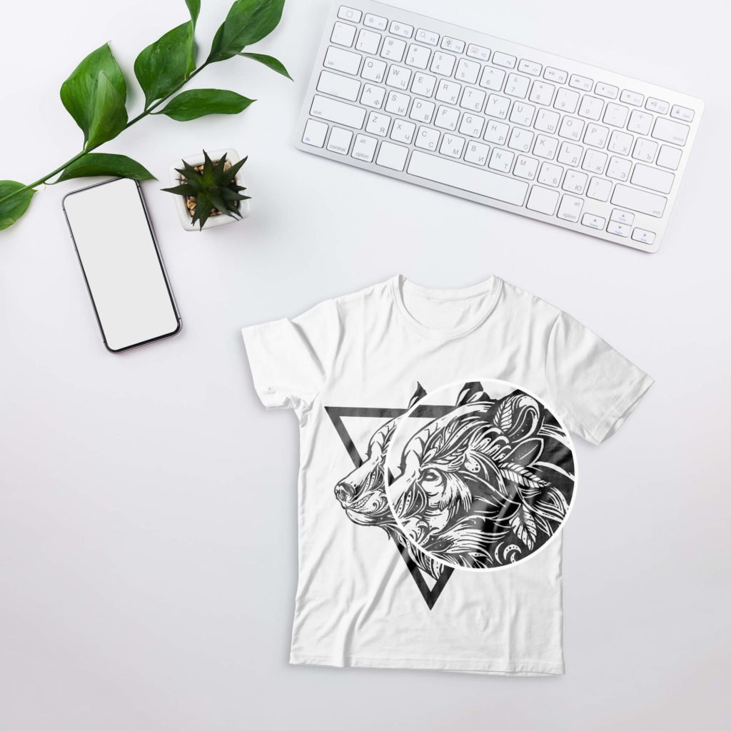 Close Up Of a Free T shirt Mockup White PSD Template