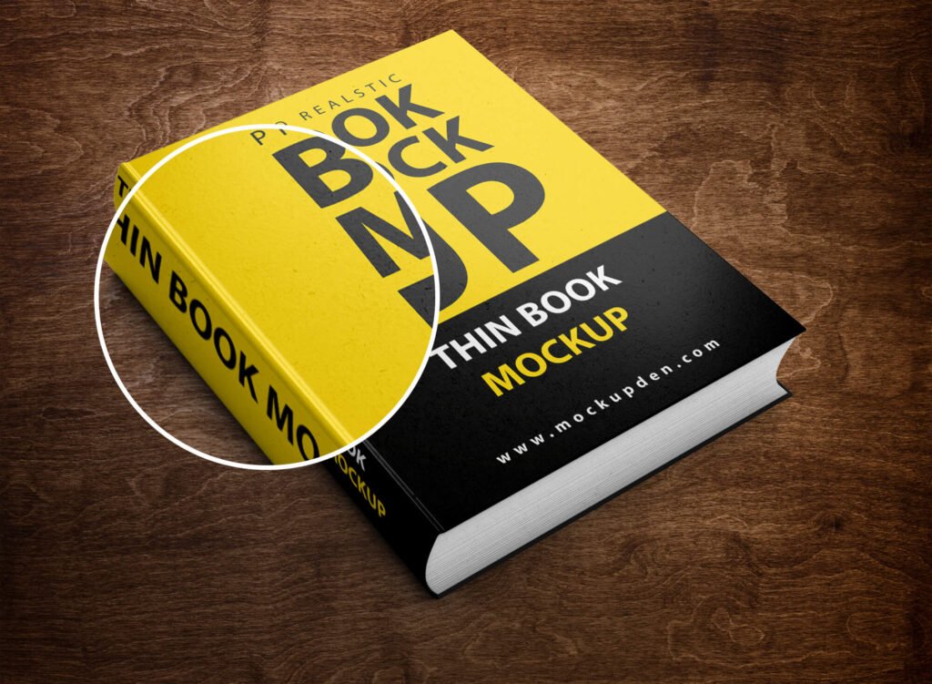 Close Up Of a Free Thin Book Mockup PSD Template