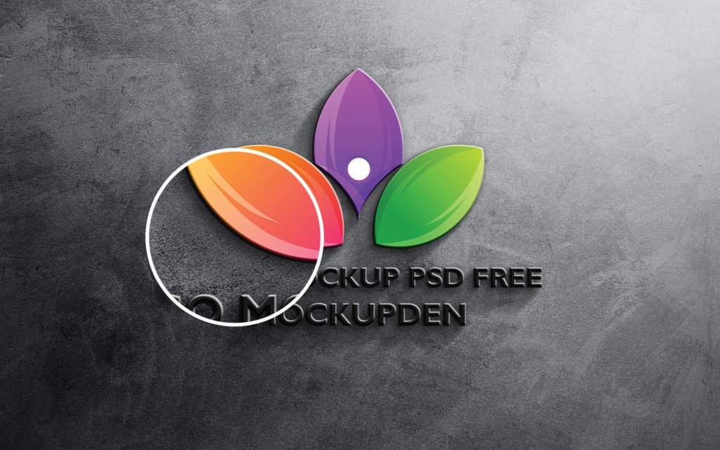 Close Up Of a Logo mockup PSD Free Template