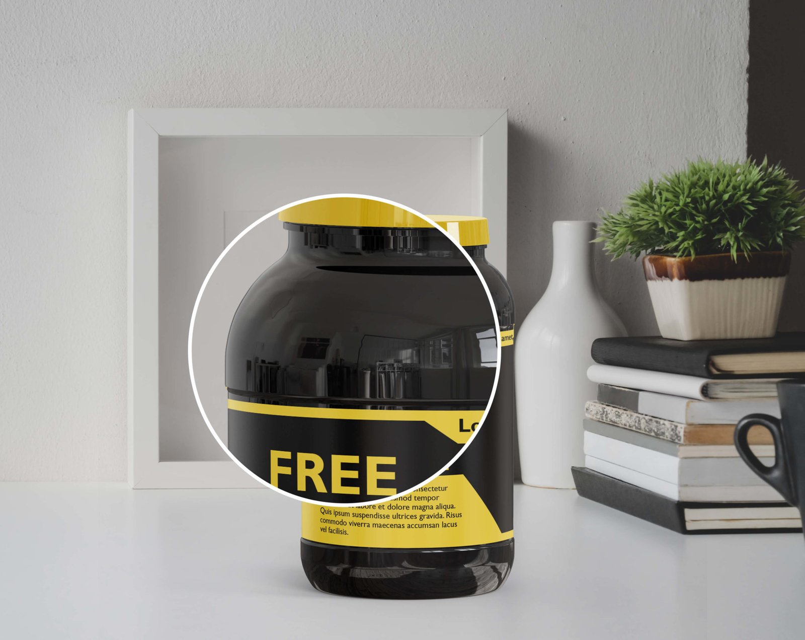 Download Free Plastic Jar Mockup Free PSD Template - Mockup Den