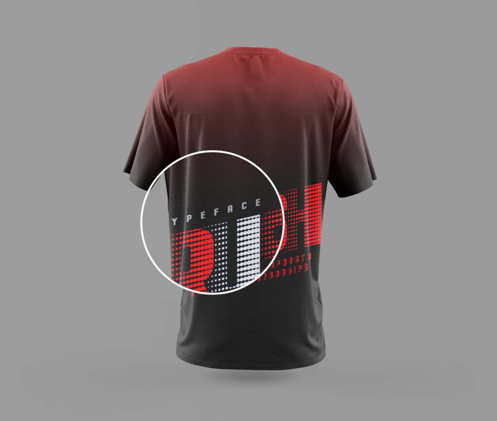 Close Up of a Free T Shirt Mockup Back PSD Template