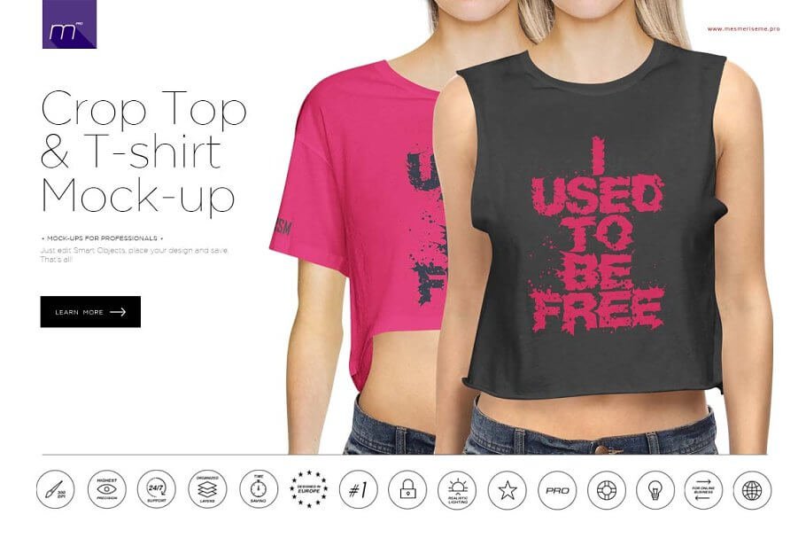 Crop Top & T-Shirt Mock-up (1)