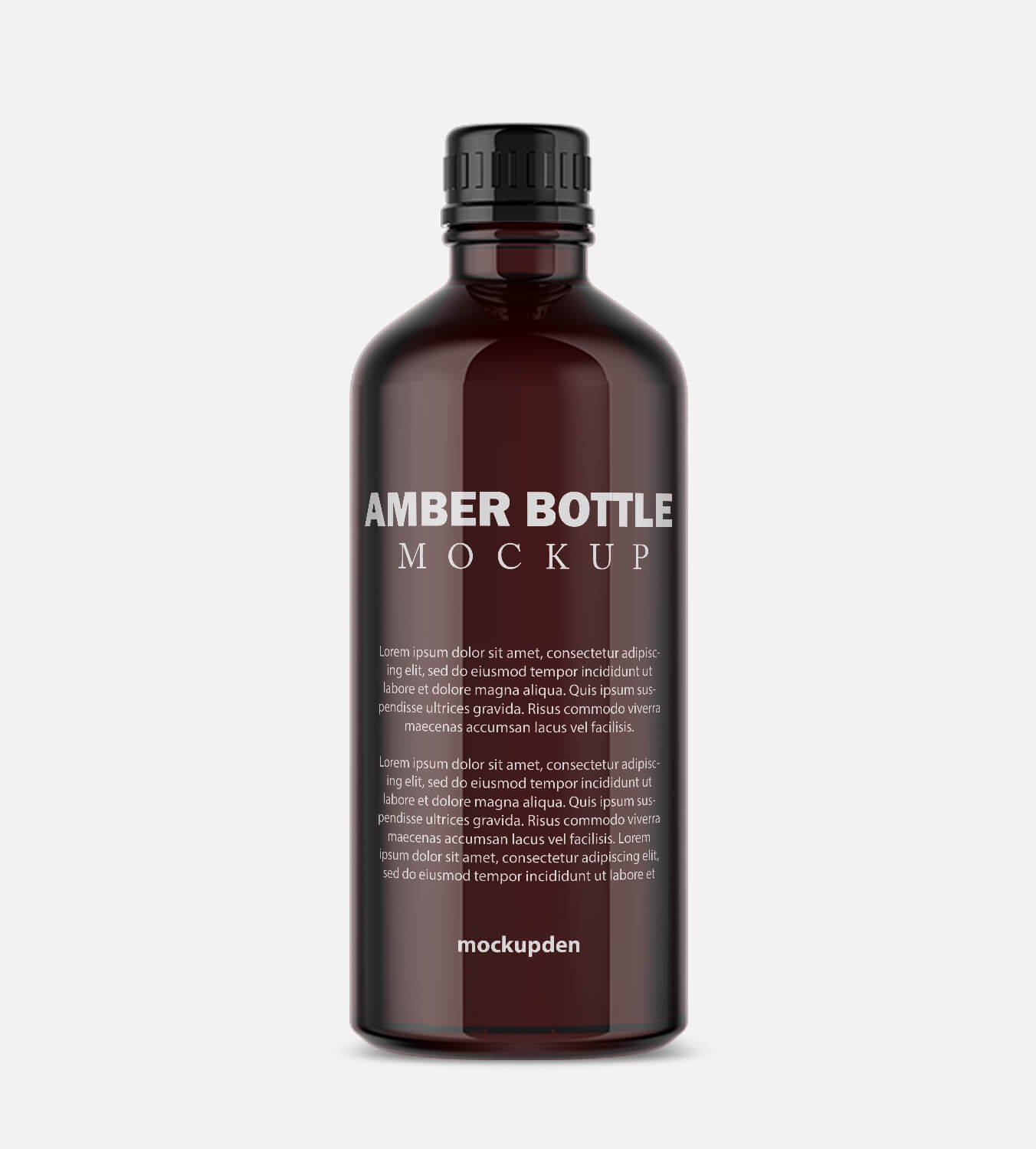 Download Free Amber Bottle Mockup PSD Template - Mockup Den