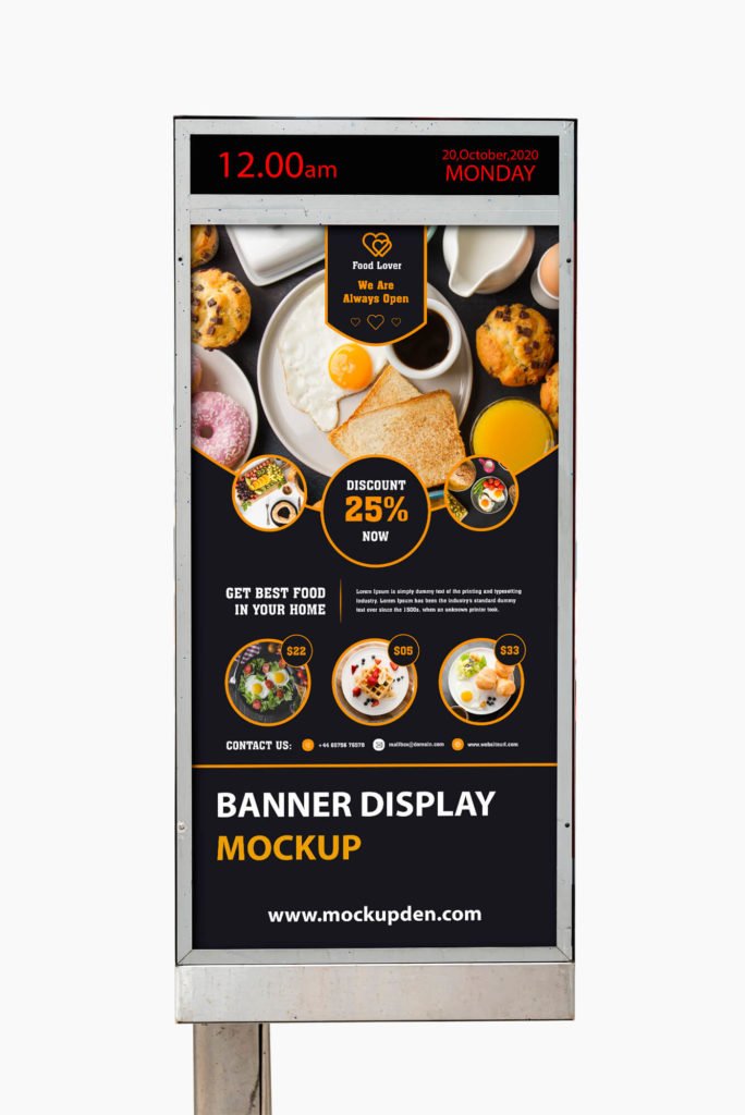 Design Free Banner Display Mockup PSD Template