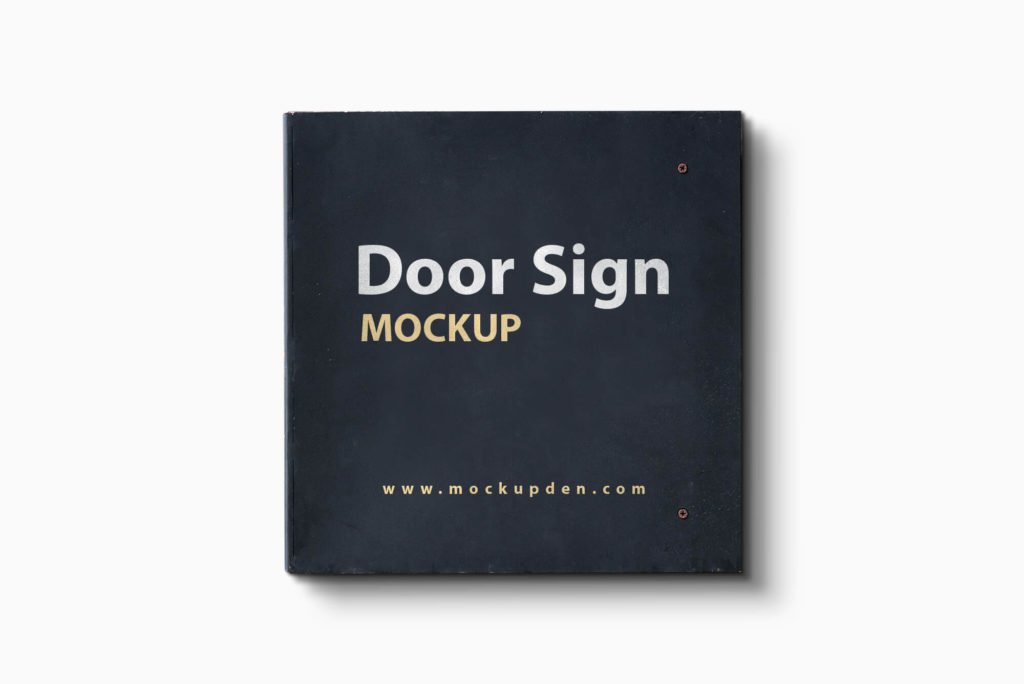 Design Free Door Sign Mockup PSD Template