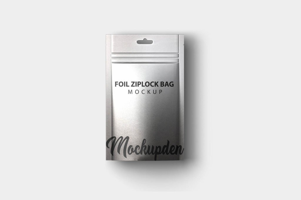 Design Free Foil Ziplock Bag MOckup PSD Template