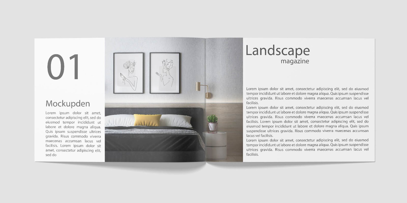 Free Landscape Magazine Mockup Vol 2 PSD Template  Mockupden