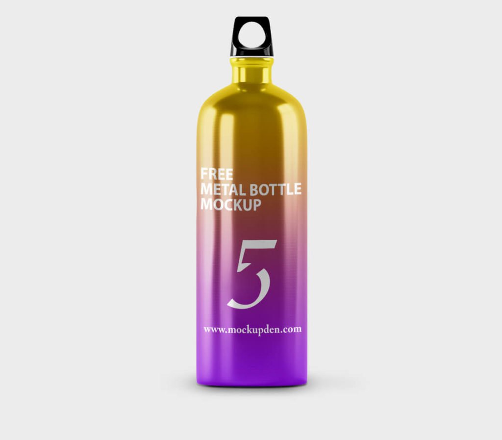 Design Free Metal Bottle Mockup PSD Template