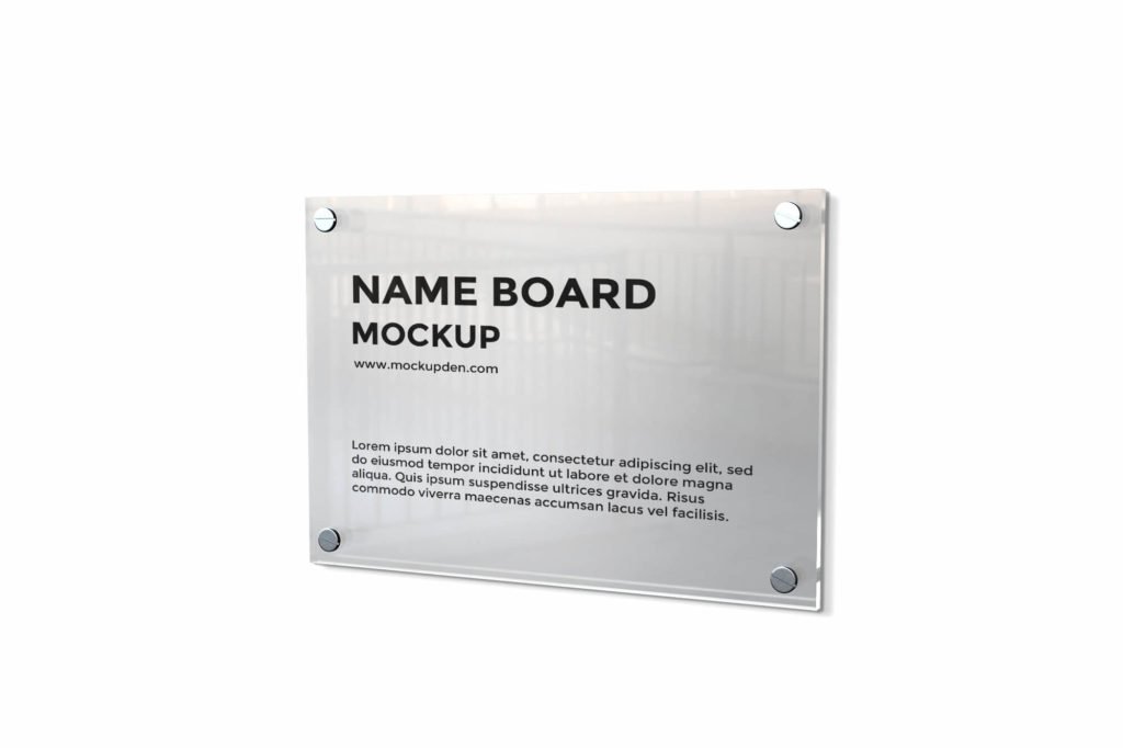 Design Free Name Board Mockup PSD Template