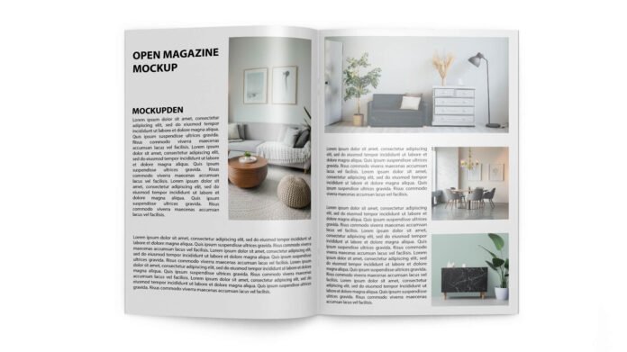 Free Open Magazine Mockup Vol 2 PSD Template - Mockup