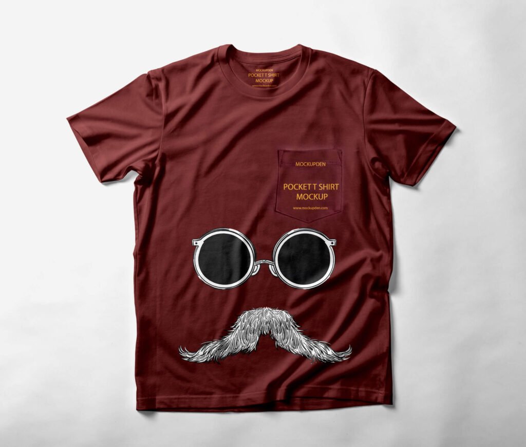 Design Free Pocket T Shirt Mockup PSD Template