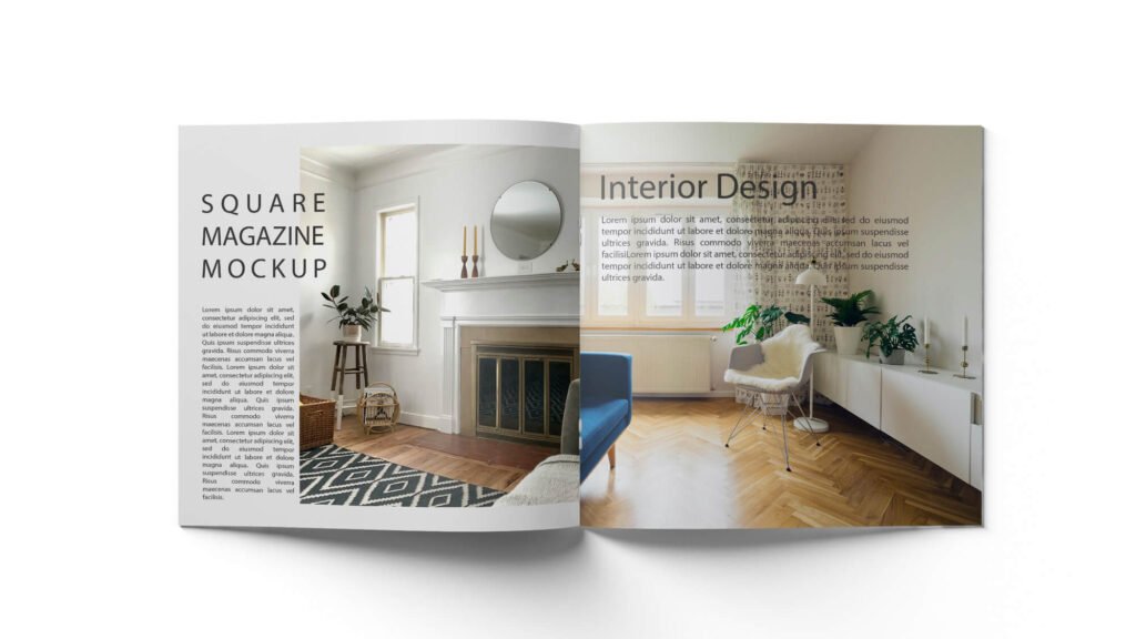 Free Square Magazine Mockup PSD Template - Mockup Den