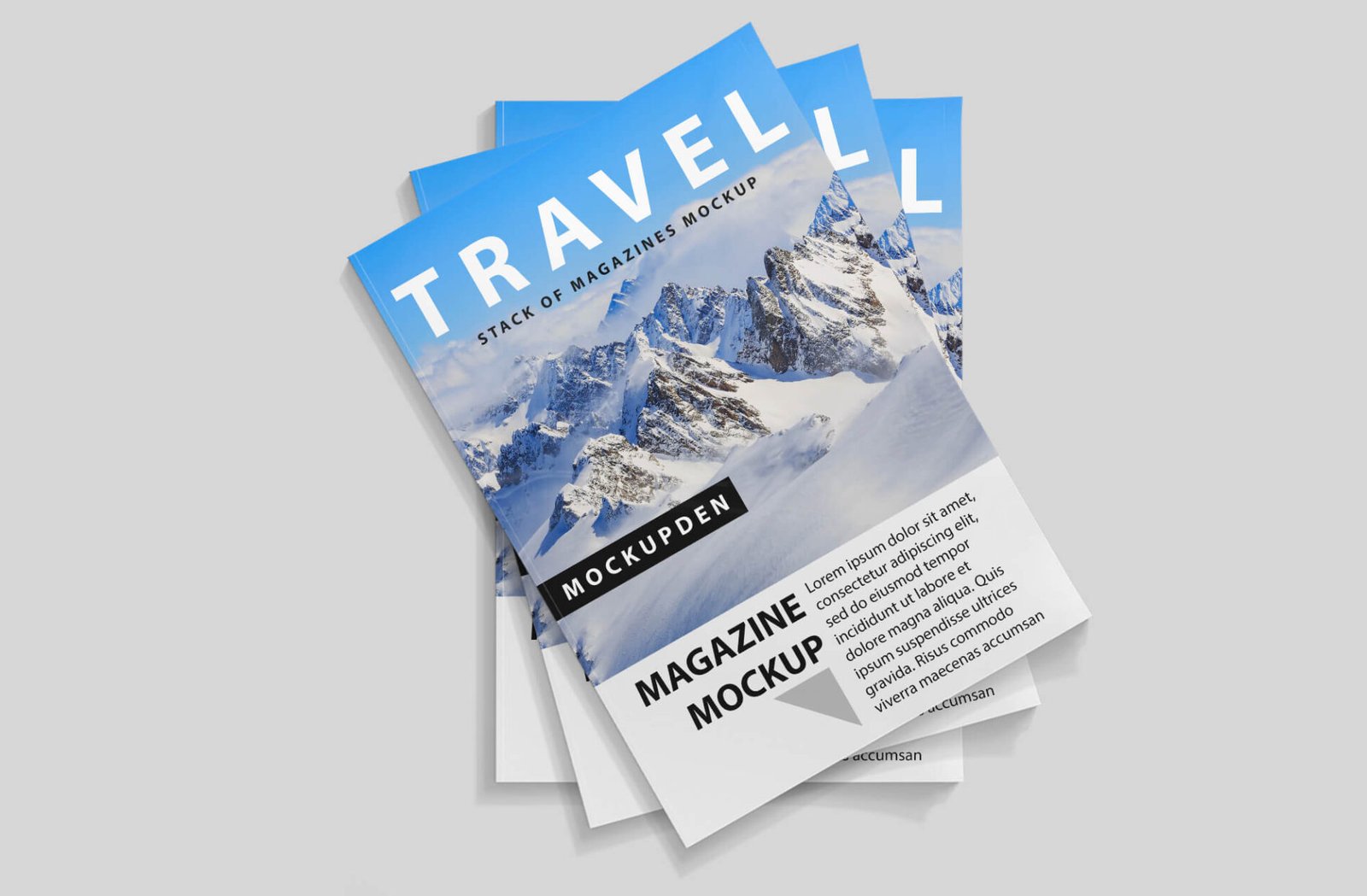 Download Free Stack Of Magazines Mockup PSD Template | Mockupden