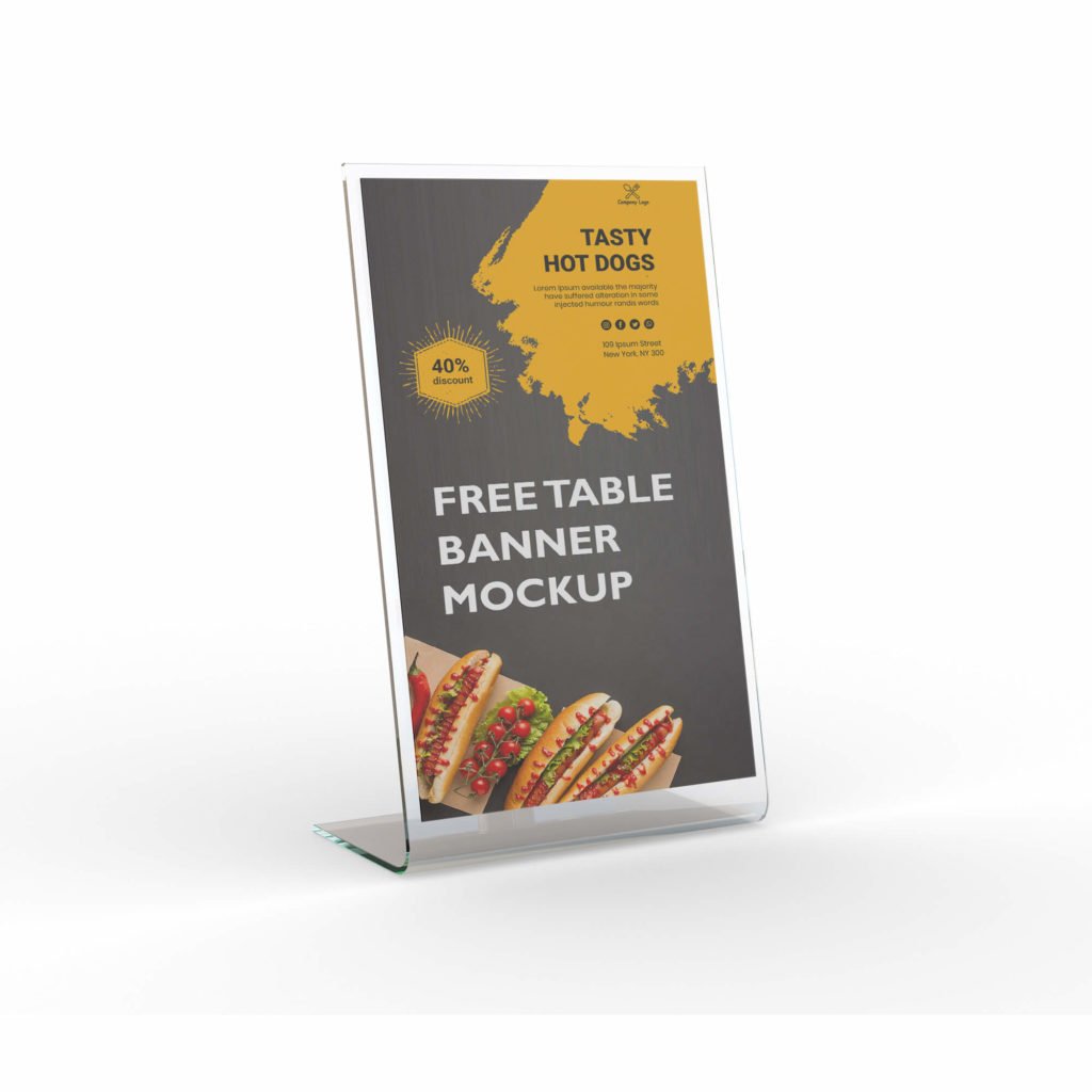 Design Free Table Banner Mockup PSd Template