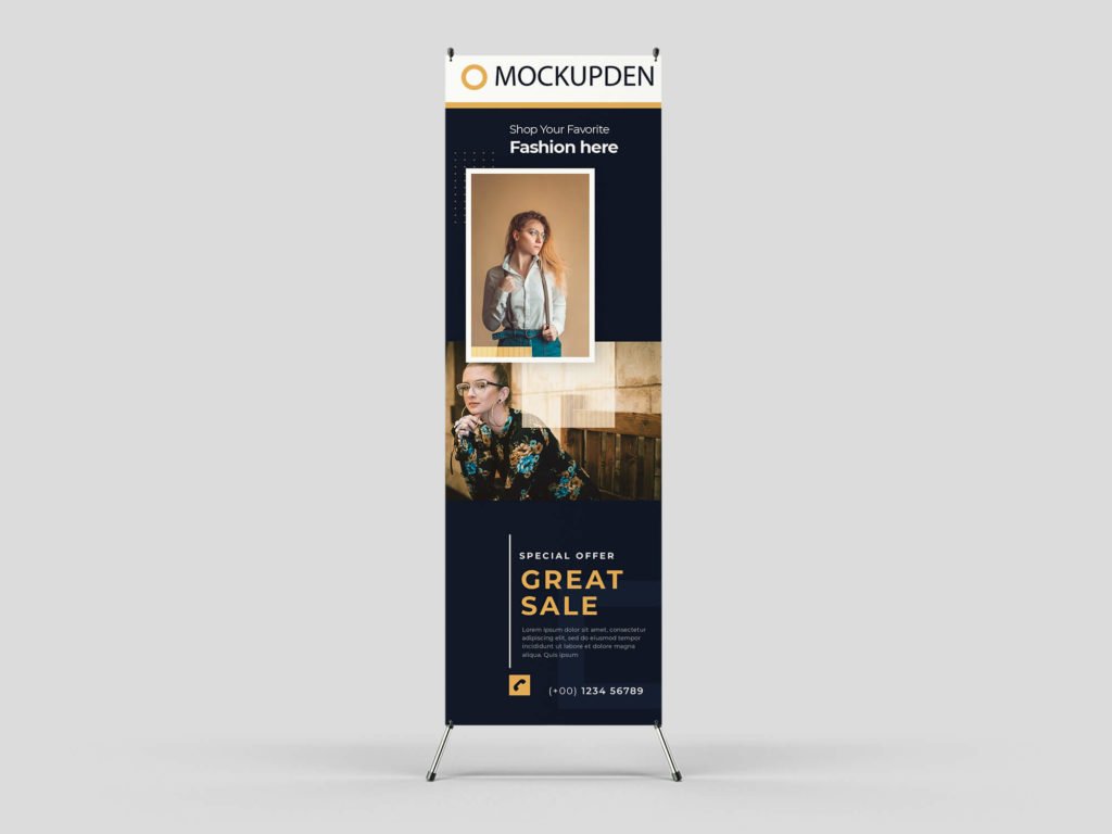 Design Free banner Stand Mockup PSD Template