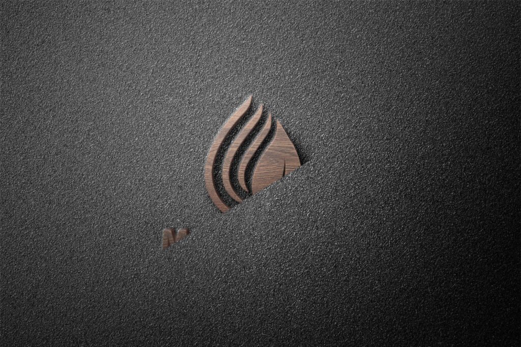 3d wooden logo mockup